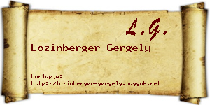 Lozinberger Gergely névjegykártya